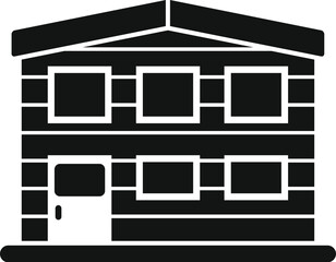 Poster - simple vector of a two story house building facade with garage door