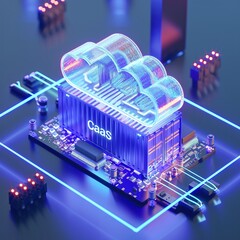 Poster - futuristic digital representation of cloud architecture showcasing containers as a service (caas) te