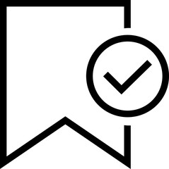 Poster - Bookmark, Favourite Line Vector Icon. Premium Quality Design Element For Mobile app and Website. Save ribbon vector illustration button isolated on transparent background. Social media and ui symbol.