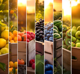 Wall Mural - Fruit Mix Stripes.