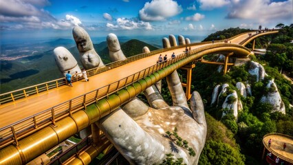 Wall Mural - aerial view of the golden bridge