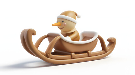 Sticker - Sled Winter elements icon 3D Cartoon