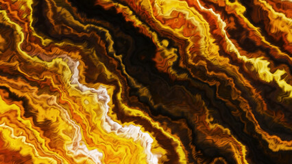 Poster - Abstract Geological Patterns Illustrated in Beautiful Golden Tones with Stunning Colors