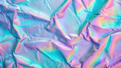 Wall Mural - Abstract digital fabric. Sci-fi background. Holographic foil. Transparent Rainbow Plastic or Glass. Holographic Rainbow reflection. Abstract 3d rendering. Digital fabric. Holographic neon foil.