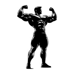 Wall Mural -  body builder man vector illustration