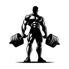 Poster -  body builder man vector illustration