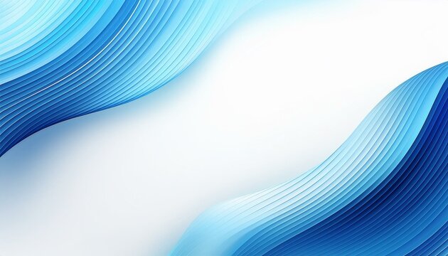 Abstract blue wave lines pattern on a white background with space for your text. Abstract light blue and white wave background. Modern simple overlay curve layer template graphic elements. 