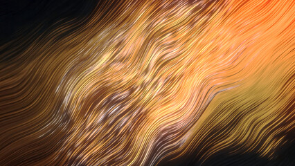 Poster - An Abstract Representation of Golden Flowing Lines Set Against a Dark Background Vision