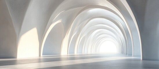 Poster - Abstract 3D render of an arched interior architectural design