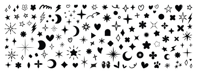Poster - cute doodle and small decorative vector element for pattern design and doodle hand drawn background.