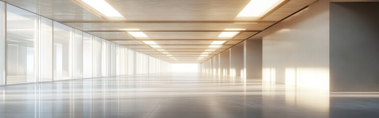 Poster - Abstract modern architectural background featuring an empty interior space 3D rendering