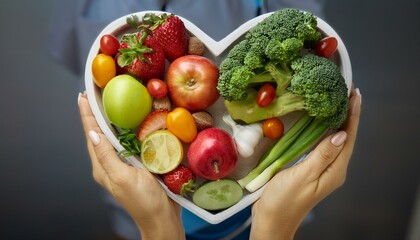 Wall Mural - hand holding a basket of vegetables