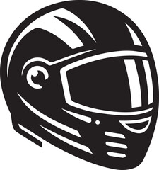 Black minimal motorcycle helmet silhouette Vector, minimal motorcycle helmet icon, black color vector silhouette, 