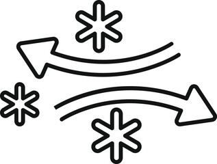 Poster - this simple icon represents cold air flowing with snowflakes, ideal for representing an hvac system