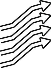 Poster - simple vector illustration of five arrows growing up, representing a business success concept