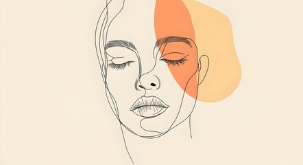 Canvas Print - 10. **Minimalist face art using simple line drawings and muted colors to capture essential features**