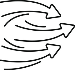 Poster - simple vector of curved arrows pointing up and to the right, indicating upward growth and positive p