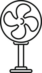 Poster - Simple design of a standing fan blowing wind, perfect for representing hot weather or ventilation