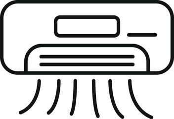 Poster - Simple line icon of an air conditioner blowing cool air, perfect for websites and apps