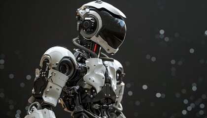 Poster - Futuristic robot with sleek design and advanced features, showcasing technology and innovation in a modern setting.
