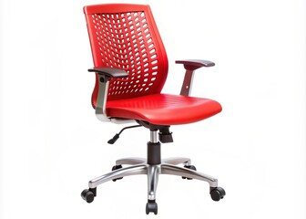 Durable, ergonomic office chair made of durable plastic with a sturdy metal frame and adjustable seat height