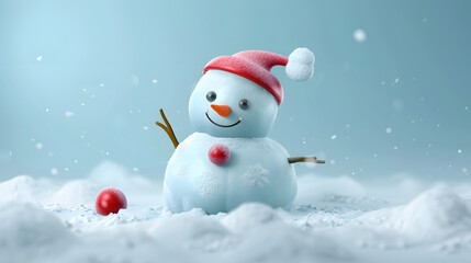 Poster - Snowball Winter elements icon 3D Cartoon