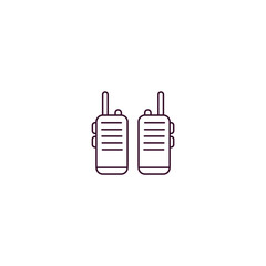 Poster - two way radio outline icon. linear vector from army and military concept. thin line two way radio ic