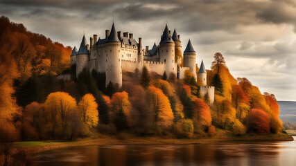 Wall Mural - castle with autumn