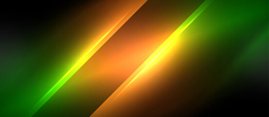 Poster - Neon dynamic diagonal light rays background. Techno digital geometric concept design for wallpaper, banner, presentation, background