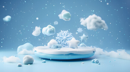 Sticker - Snowstorm Winter elements icon 3D Cartoon