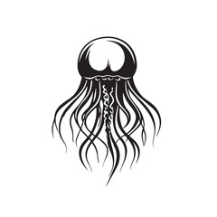 Jellyfish  in cartoon, doodle style . Image for t-shirt, web, mobile apps and ui. Isolated 2d vector illustration in logo, icon, sketch style, Eps 10, black and white. AI Generative