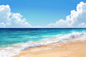 blue sky white clouds and sea background