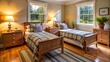 © DigitalArt Max - A matching set of beds, dressers, and bedside tables creates a warm and inviting atmosphere in this cozy