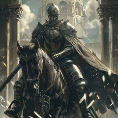 Wall Mural - knight in shining armor illustration