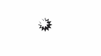 Fototapete - Double stars rotation loading animation black and white. Digital technology update animated element monochrome abstract 4K video motion graphic isolated. Geometry loader download upload