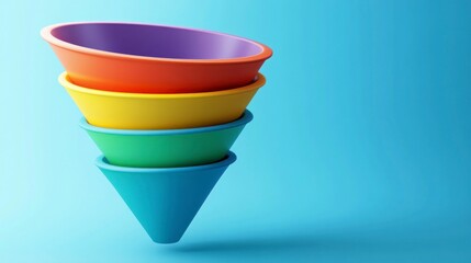 Sticker - Colorful Funnels on Blue Background