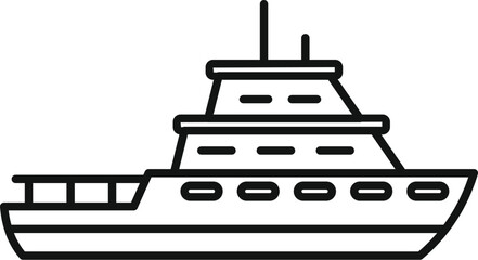 Poster - Big modern yacht sailing on the sea on white background