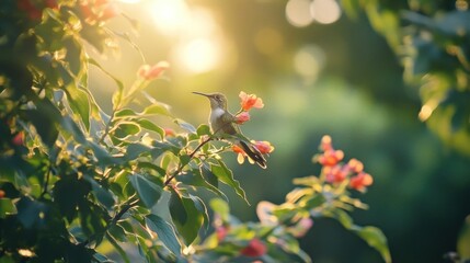 Canvas Print - Hummingbird on a Branch