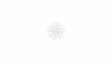 Fototapete - Pizza slices disappointing loading animation black and white. Food ordering app animated element monochrome abstract 4K video motion graphic isolated. Restaurant web site loader download upload