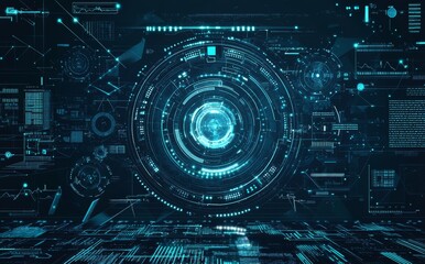Poster - circle tech futuristic hud ui concept background