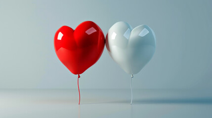 Sticker - Two different 3d heart shape