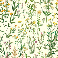 Canvas Print - Herbal vector pattern