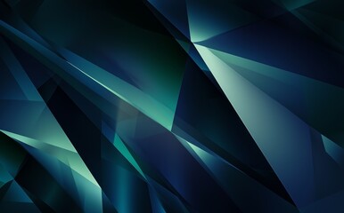 Poster - an abstract perspective background with dark blue and green colors.