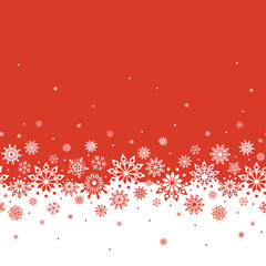 Wall Mural - Square banner with white and red Christmas symbols. Christmas snowflakes. Winter background with place for text.
