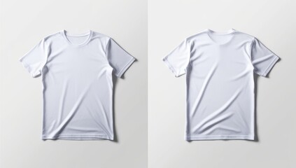 Wall Mural - front and back white t-shirt mockup with white background