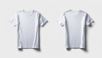 Wall Mural - front and back white t-shirt mockup with white background