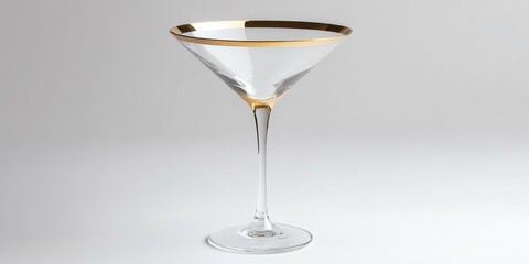 Wall Mural - A clear martini glass with a gold rim.