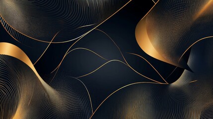 Luxury abstract Banner background vector. Modern geometric shapes an d gold line art wallpaper design for website, prints, cover, backdrop, Wall art and wall decoration