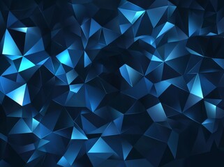 Poster - Modern dark blue mosaic pattern on abstract polygonal background