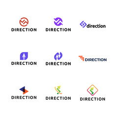 Sticker - Set of Abstract business logo design template with arrow symbol.